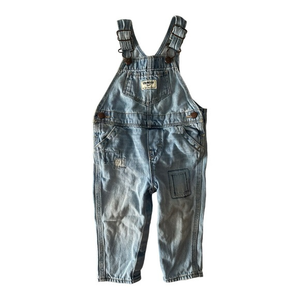 Osh Kosh B'Gosh Bib Overalls Toddler 12 Months Baby Denim Blue‎ Jeans Light Wash